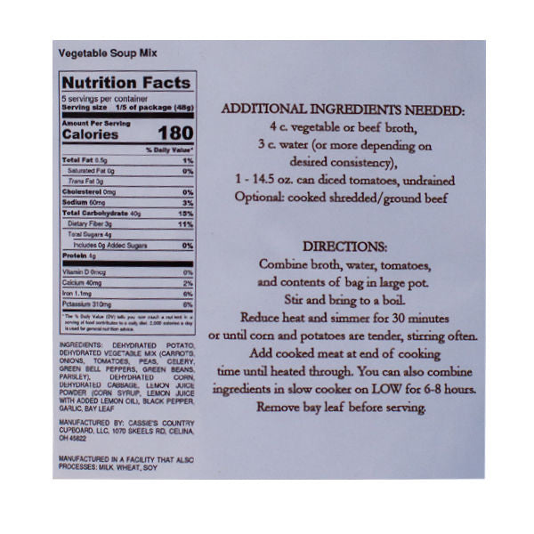 Vegetable Soup Mix